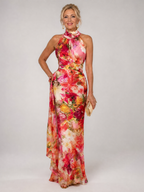 Elisabetta | Halter Neck Floral Print Maxi Dress