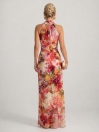 Elisabetta | Halter Neck Floral Print Maxi Dress