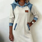 Alexa | Cozy Contrast Hooded Dress