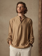 Linen Henry Long Sleeve Beach Shirt