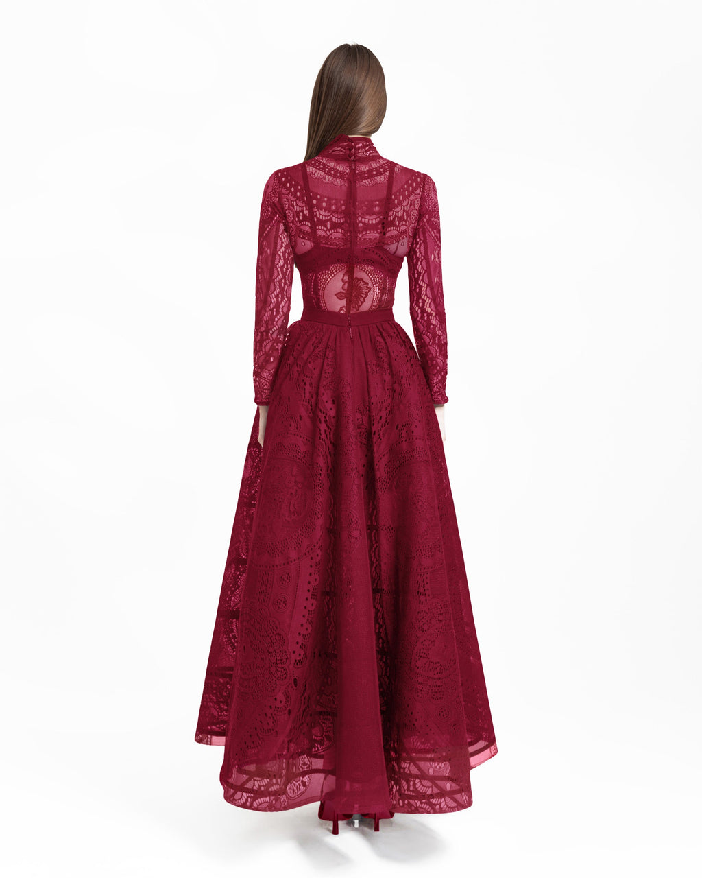 Red Lace Top and Skirt Set