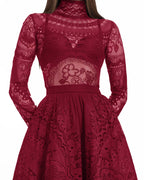 Red Lace Top and Skirt Set