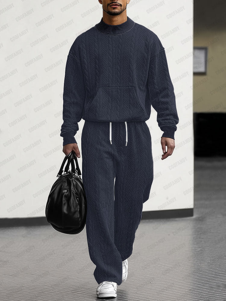 Athleisure Jacquard Loose Fit 2-Piece Set