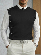Trendy Versatile Button Accent Ribbed Vest
