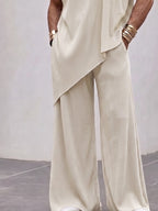 Minimalism Pit Stripe Sleeveless Matching Set