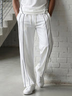 Urban Casual Contrast Piping T-Shirt Set