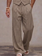 Modern Plaid Suit Vest and Pants Set