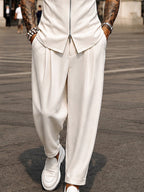 Modern Minimalist Short Sleeve Shirt Pants Set