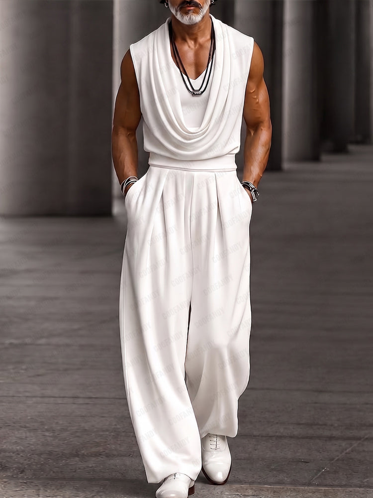 Stylish Comfort Cowl Neck Sleeveless Top Set
