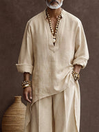 Zen-inspired 100% Cotton High Low Hem Longline Top Set