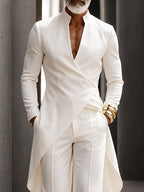 Quiet Luxury Style Long Tail Shirt Pants Set