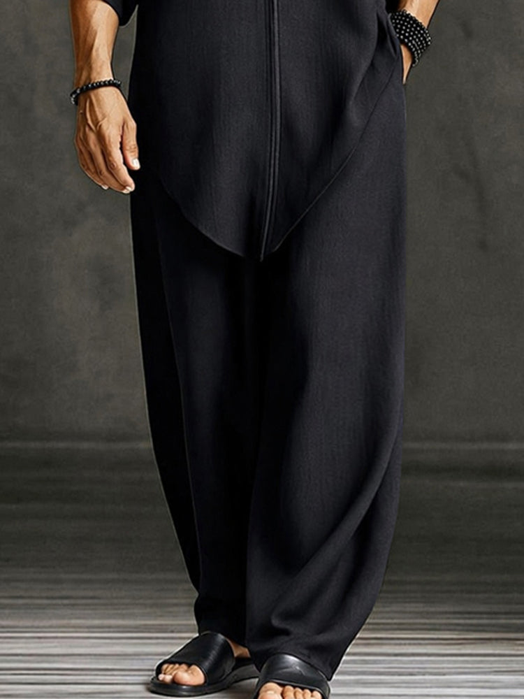 Minimalist Loose Asymmetrical Hem T-Shirt Set