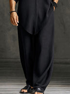 Minimalist Loose Asymmetrical Hem T-Shirt Set