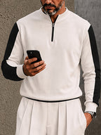 Urban Casual Contrast Sporty Polo Pants Set