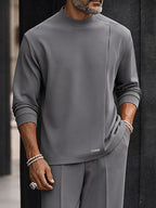 Smart Casual Pleated Design Top Pants Set