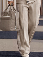 Quiet Luxury Houndstooth Splicing Matching Set