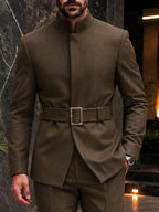 Urban Sleek Belted Blazer and Pants Set
