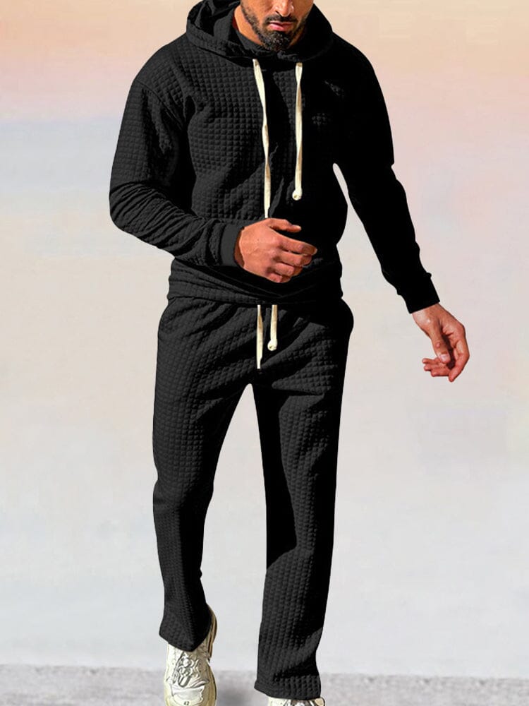 Stylish Athleisure Waffle Hoodie Set