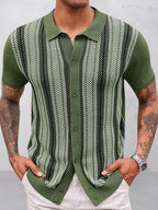 Casual Summer Jacquard Knit Shirt
