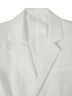 Summer Casual Textured Suit Blazer and Shorts Set