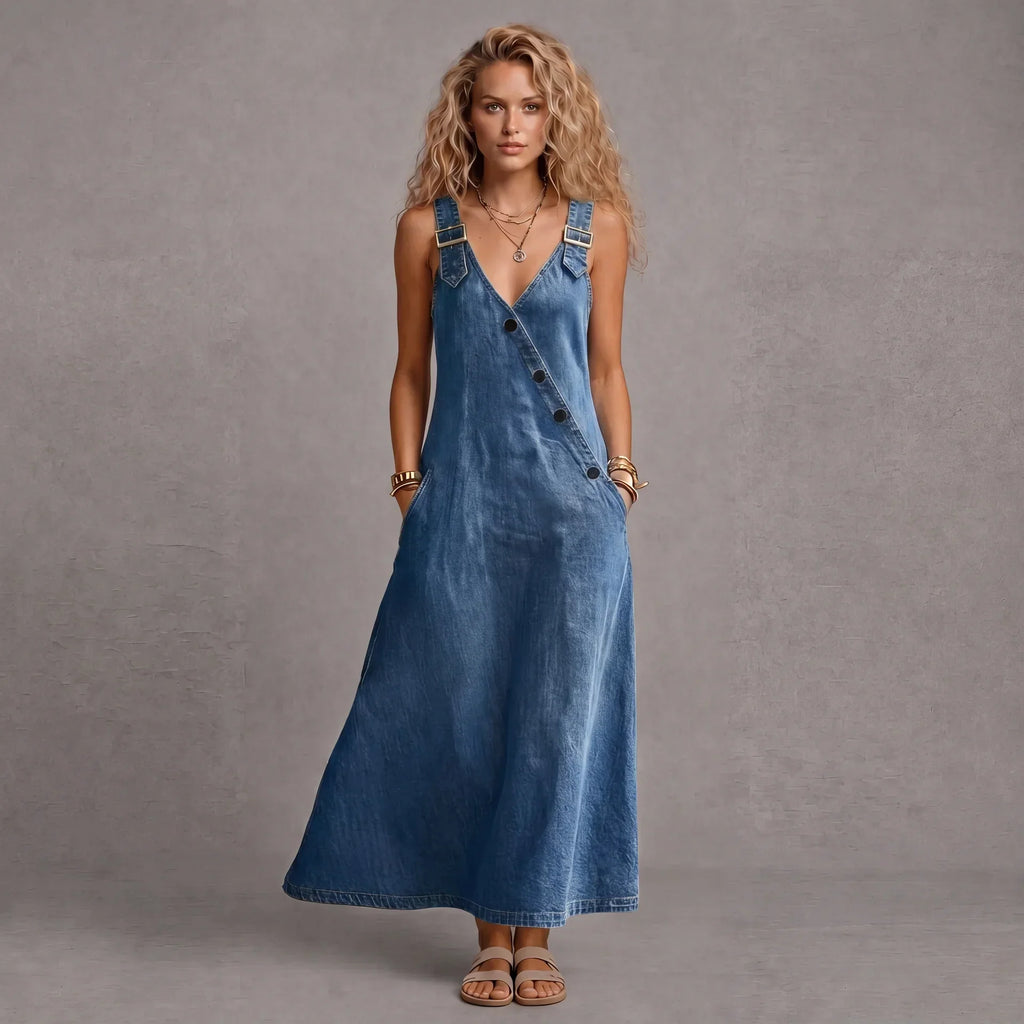 Lena | Stylish Denim Dress With Pockets